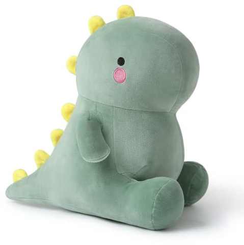 shownicer Peluche de dinosaurio Kawaii Dino Cojín de saurio, regalo para niños y niñas a partir de 12 años (verde, 45 cm)