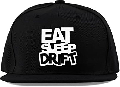 Maikomanija Mangiare il sonno Drift Auto Slide JDM Cotone Flat Visor Fullcap Baseball Cap Trucker Cappello Unisex Sport Traspirante, Nero , Etichettalia unica