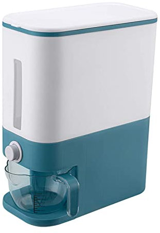 Distributeur de Riz, Boite Rangement Plastique Seau Alimentaire Organisateur Cuisine avec Cylindre de Mesure de Couvercle Seau de Distributeur de Céréales de Ménage Étanche à l'humidité pour Aliment