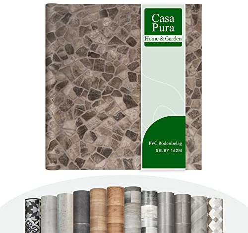 casa pura CV Bodenbelag Atlantic Selby 162M - extra abriebfester PVC Bodenbelag (geschäumt) - edle Steinoptik - Oberfläche strukturiert - Meterware (100x200 cm)