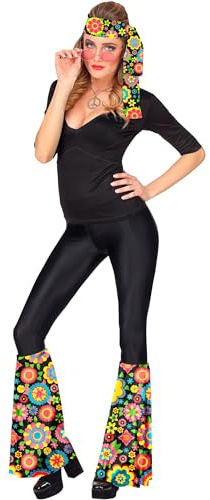 W WIDMANN MILANO Party Fashion - Hippie Set 60er/70er Jahre, Stirnband und Stulpen, Flower Power Accessoires für Mottoparty, Karneval