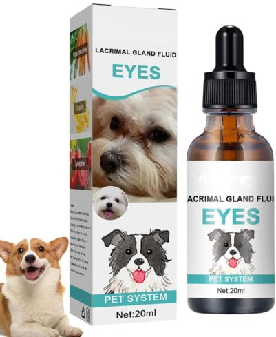Detergente Oculare per Cani E Gatti, 20ml Detergente Contorno Occhi, Cane Pulizia Occhi, Rimuove in Modo Delicato E Naturale Muco E Lo Sporco, Remover Smacchiatore per Lacrime Cane