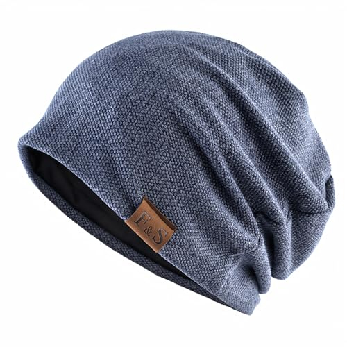 Djfkey Beanie Mütze Herren Kopfbedeckung Dünne Strickmütze Damen Flexibler Freizeithut Leichte Chemo(DE/NL/SE/PL, Alphanumerisch, Einheitsgröße, Dunkelblau)