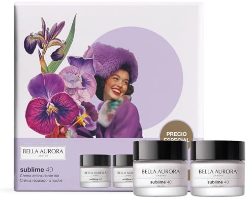 BELLA AURORA - Pack Sublime 40, Crema Antioxidante Día 50ml + Crema Reparadora Noche 50ml, Tratamiento Antiedad e Iluminador, +40 Años, Atenúa Arrugas y Líneas de Expresión, Unifica y Aclara Piel
