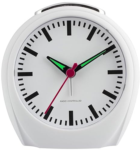 Eurotime Réveil analogique radio-piloté, cadran de gare, éclairage LED et répétition de l'alarme