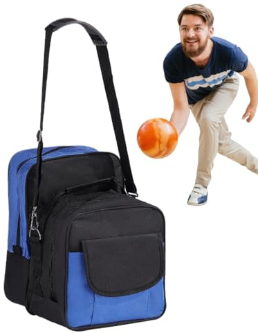 Genérico Borsa da bowling - Borsa singola per una palla da bowling, cinghie regolabili zaino stoccaggio scarpe atleta allenamento sport pratica competizione
