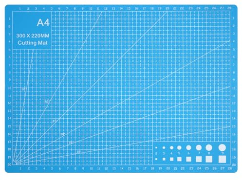 Tappetino da Taglio A4, 30x22cm Blu Tappetino da Taglio Artigianale Autoguarigione, Doppia Faccia Tappeto Antitaglio, per Stoffa, Cucito, Quilt, Artigianato, Trapuntatura, Scrapbooking, Intaglio