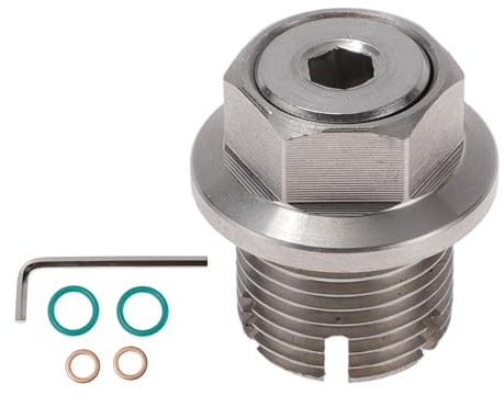RATCHROLL Tappo Di Scarico Olio M18.1 * 1.5 Acciaio Inossidabile Bullone Di Scarico Olio Pan Filettatura Riparazione 1Pc Chiave Esagonale 2Pc Guarnizioni Gomma 2Pc Argento 1 Set