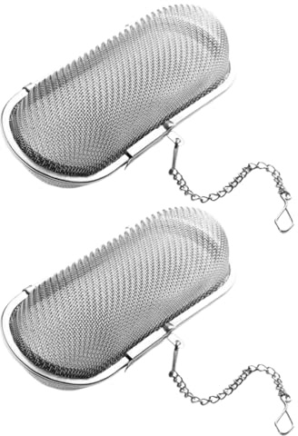 WUFKOP Set de 2 Coladores de Té de Acero Inoxidable 304, Infusor con Malla Fina y Gancho para Té Suelto, Hierbas y Especias, Ideal para Tazas, Teteras y como Regalo