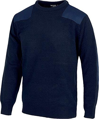Work Team Jersey de Cuello Redondo con Refuerzos en Hombros y Codos. Hombre Marino XL