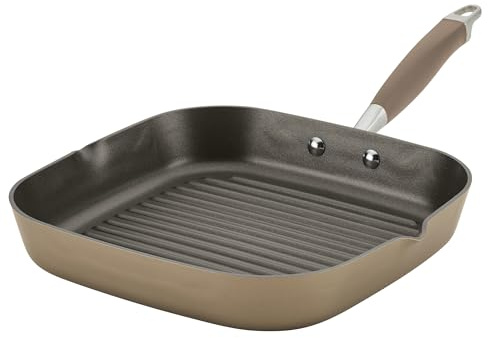 Anolon Advanced Home Hard Anodized Nonstick Deep Square Griddle Pan/Grill, 11 Inch, Bronze