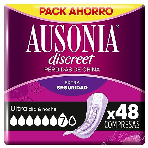 Ausonia Discreet Inkontinenz-Nachteinlagen für Damen, Ultra, 48 Einheiten, vollständiger Schutz, Sie werden es kaum bemerken