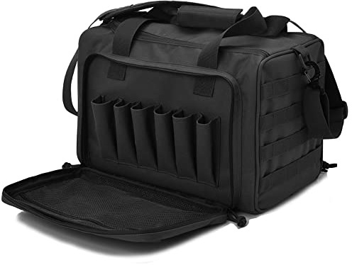 WAOBE Bolsa de Rango de Pistola táctica Bolsa de Lona de Tiro con Pistola Bolsa de Accesorios de Equipo de munición para Revista de Pistolas para Deportes de Campo de Tiro de Caza/Black
