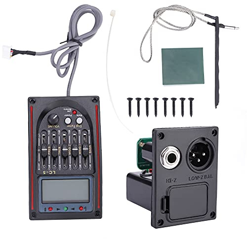 Gitarr pickup, 5-bands gitarr pickup EQ Equalizer Piezo Pickup Akustisk gitarr Preamp med LCD