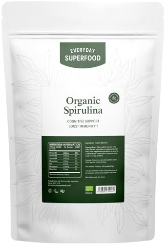 Organic Spirulina Tablets (60 Tablets) Raw Cold Pressed Spirulina Algae Certified Vegan & Kosher
