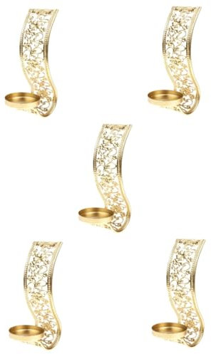 ABOOFAN 5st Wandkerzenständer Hochzeitskerzenhalter Antiker Stumpenkerzenständer Vintage Hochzeitsdeko Wand Teelichthalter Wandhalterung Hohl Hochzeitsdekoration Anhänger Metall