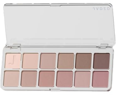 Nude Eyeshadow Palette 12 Colours - Pink Brown Nude Eye Shadows - Long Lasting Full Matte Eyeshadow Make-Up Palette - Waterproof & Highly Pigmented