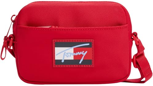 Tommy Hilfiger Bambini Unisex Borsa a Tracolla Script Flag con Logo, Multicolore (Medium Red), Taglia Unica