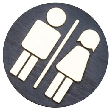 Signalisation des toilettes, panneaux pour demi-baignoire - Décor mural de toilettes, panneaux de porte de salle de bains ronds - Panneaux de décoration de salle de bain, panneaux de porte de salle