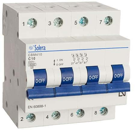 Solera® CBM410 Leitungsschutzschalter, C10, 4P, 4M, 6 kA, 10 A • 1 Stück