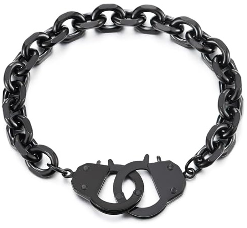 COOLSTEELANDBEYOND utsökt rostfritt stål herr dam handbojor länkkedja armband armband, polerad, Länge 20CM, Breite 0.9CM, Rostfritt stål, Ingen ädelsten