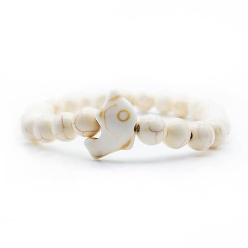 aninu Bracciale Delfino con App Monitoraggio – Adozione Simbolica Delfino, Bracciale Pietra Naturale Elastico Amicizia Coppia Portafortuna Regalo Donna Uomo Bambini, 5 Colori