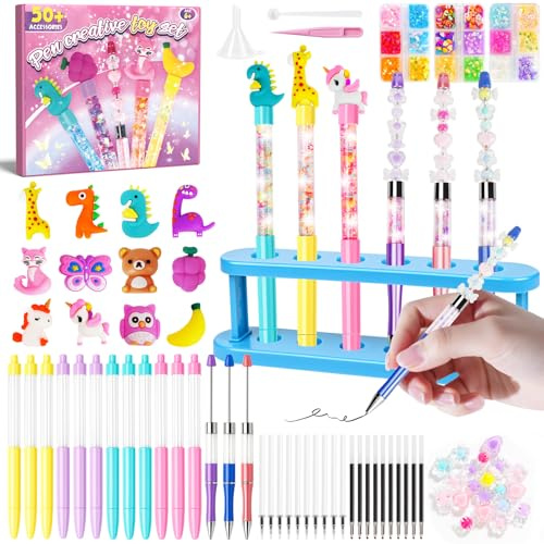 Goody King Atelier de Création de Stylos - Kit DIY Stylos Personnalisés avec 50+ Accessoires, Loisir Créatif pour Enfants à partir de 6 Ans - Idéal pour la Rentrée