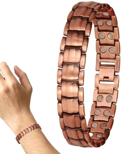 Magnetarmband För Män Justerbart Elegant Lättviktigt | Magnetiskt Rent Kopparhandledsband Lugnande Smycke För Vuxna Kvinnor Seniorer Pappor Sport Träning Kontor Utomhus Födelsedag