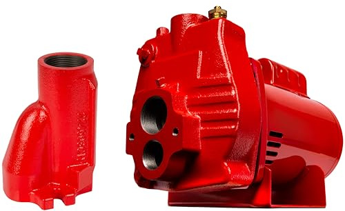 Red Lion RJC-75-PREM 115/230 Volt 3/4 HP 16.2 GPM Premium Convertible (Shallow or Deep Well) Jet Pump, Red 602137