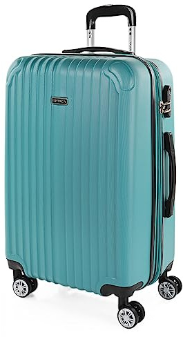 ITACA - Maleta Mediana con 4 Ruedas Giratorias para Viajes Largos Tipo Trolley Ideal como Maletas de Viaje Grandes 23 Kilos y Maleta Viaje Mediana Resistentes, Verde Menta