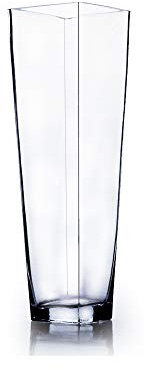 WGV Tapered Glass Vase, Width 6, Height 20, (Multiple Sizes Choices) Clear Taper Down Block Floral Planter Tall Centerpiece for Wedding Event Home Decor, 1 Piece (VTB0620)