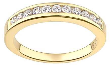 Old English Jewellers 9ct Yellow Gold on Silver 0.25ct Diamond Eternity Ring - sizes J to V (L)