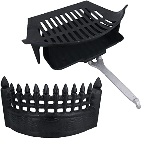 AB Tools Feuerrost vorne, Rost, Aschpfanne und Griff, Kamin, Gusseisen, 40,6 cm