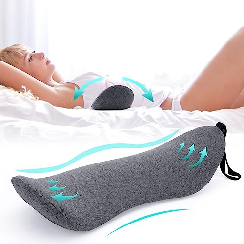 EUBSWA Cojín lumbar ortopédico, cojín lumbar de espuma viscoelástica para aliviar el dolor de la zona lumbar para cama, sofá, coche, silla de oficina