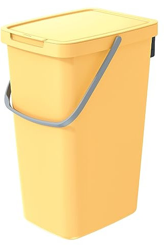 Keden Systema Q Poubelle de tri des déchets, avec couvercle et anse - 20 l - Jaune clair