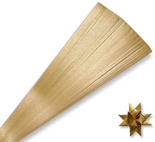 Metallic Gold Paper Strips for Weaving Projects (Single Color Packs). Paper Strips for Moravian Stars, German Stars and Froebel Stars. 50 Strips per Pack (3/4 x 20 inch)