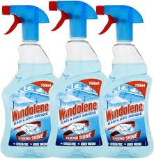 Windolene Glass Cleaner Spray 750ml (Pack of 3) | Glass Surfaces Gleaming | Crystal Clear Results | Spotless Windows and Mirrors Every Time | Ready to Sparkle Glass Cleaner Spray