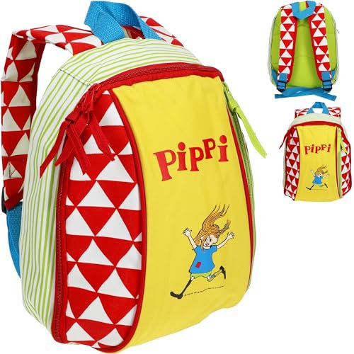alles-meine.de GmbH großer Kinder Rucksack - Pippi Langstrumpf - Tasche - wasserfest & beschichtet - Kinderrucksack - 2 Fächer - groß Kind - Jungen Mädchen - Kindergartentasche -..