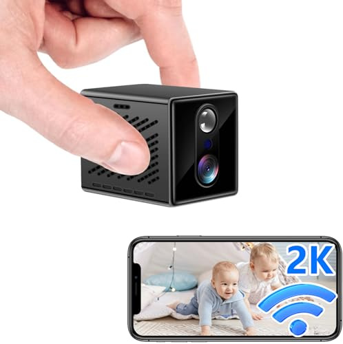 SecuraLen Mini Kamera, 2K 140° Weitwinkel WLAN Minikamera, Nachtsicht & PIR-Bewegungserkennung Leistungsstarkes WiFi & Nicht-WiFi Dual Use Mini Kamera mit Zwei-Wege-Sprachanrufe