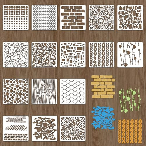 Foyods 16 Stück Graffiti Schablonen zum Sprühen,Schablonen zum Malen,Wiederverwendbare Individuelle Graffiti Schablonen für DIY-Graffiti,Airbrush Schablonen,für DIY Scrapbooking Möbeln Wand Dekoration