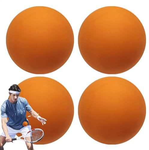 Squash Ball Set - 4X High Elasticity Rubber Squash Balls For Kids, Beginners | High Visibility Hollow Ball For Outdoor Sports, Professional Training | Durable Squash Balls For Practice, Kids Training,