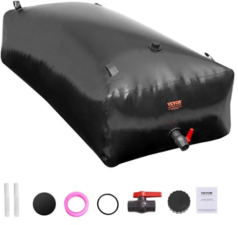 VEVOR 1000L Wasserblasen Aufbewahrungsbehälter, Wohnmobil-Wassertank, 1000D PVC faltbare Wasserbehälter, große Kapazität weicher Wasserbeutel, tragbare Wasserblase, Brandschutz, Camping, Notfall