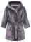 NautySaurs Girls Dressing Gown Kids Solid Color Bathrobes Children's Hooded Flannel Fleece Robe for Boys, Iron Grey, 2-3 Years
