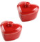 GuoTcusy Herz Creme Brulee Schälchen, Souffle Förmchen Backofenfest, Kleine Dessertschalen für Creme Brulee, Dipschalen, Auflaufform, Für Valentinstag, Hochzeit (2er-Pack rot mit Deckel)