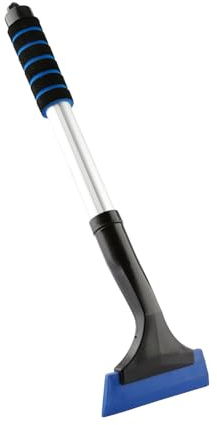 Tabanzhe Ice Scraper for Car Windscreen – Adjustable Long Handle Car Cleaning Snow Removal Scraper with No-Scratch Silicone Blade, Telescopic Frost Removal Tool for Cars, Trucks & SUV