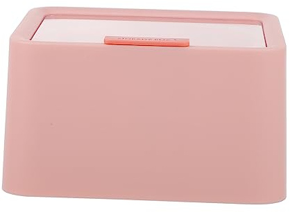 OFFSCH Contenitore Per Bastoncini Di Cotone e Dischetti Di Cotone Doppio Strato, Organizer Da Trucco Coperchio Antipolvere, Compatto Per Toeletta e Bagno, Colore Rosa