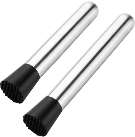 2pz Pestello per Cocktail, Bar Muddler in Acciaio Inox Pestello per Bevande Schiaccia Frutta al Limone Utensili da Bar Accessori per Baristi per Bevande Home Cucina Cocktail Mojito Making