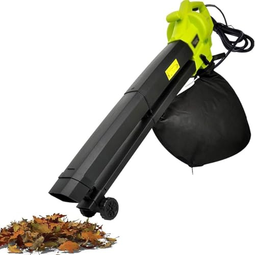 FlexiSpaceUS Soplador de hojas al vacío, aspiradora de jardín de 3000 W y trituradora con bolsa de recogida de arena de hojas de 40 l, adecuado para jardín y paisajismo