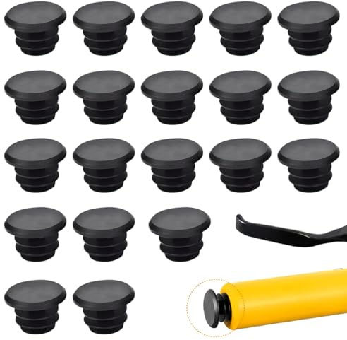 QEDBOJE Tapas de Manillar para Bici de Carretera, 20 Piezas Tapones de Manillar de Bicicleta Negras, Tapones de MTB de Plástico Resistente, Bar Ends para Bicicletas de Montaña y Carretera