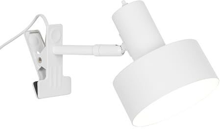 Nordlux Matis klämlampa, vit – Minimalistisk Design, Justerbar Skärm, Metall, 150cm Sladd